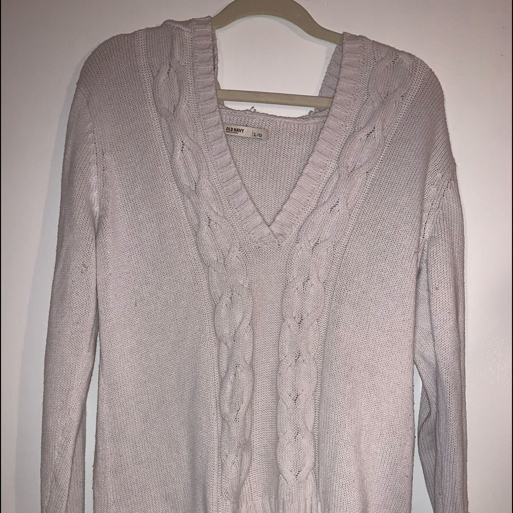 Long sleeve white sweater sweatshirt with hood